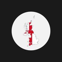 engeland kaart silhouet met vlag op witte achtergrond vector