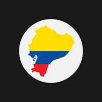 republiek ecuador kaart silhouet met vlag op witte achtergrond vector