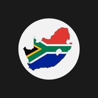 Zuid-Afrika kaart silhouet met vlag op witte achtergrond vector