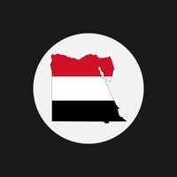 Egypte kaart silhouet met vlag op witte achtergrond vector