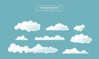 cartoon wolken collectie set achtergrond plat gradiënt vector illustratie behang element teken