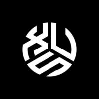 xus brief logo ontwerp op zwarte achtergrond. xus creatieve initialen brief logo concept. xus brief ontwerp. vector