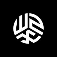 wzx brief logo ontwerp op zwarte achtergrond. wzx creatieve initialen brief logo concept. wzx brief ontwerp. vector