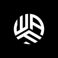waf brief logo ontwerp op zwarte achtergrond. waf creatieve initialen brief logo concept. waf brief ontwerp. vector