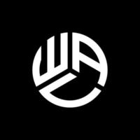 WAU brief logo ontwerp op zwarte achtergrond. wau creatieve initialen brief logo concept. wau brief ontwerp. vector