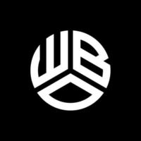 WBO brief logo ontwerp op zwarte achtergrond. wbo creatieve initialen brief logo concept. wbo brief ontwerp. vector