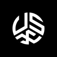 usx brief logo ontwerp op zwarte achtergrond. usx creatieve initialen brief logo concept. usx brief ontwerp. vector