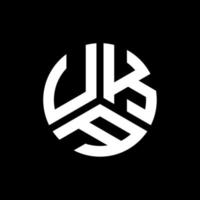uka brief logo ontwerp op zwarte achtergrond. uka creatieve initialen brief logo concept. uka-letterontwerp. vector