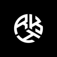 rkh brief logo ontwerp op zwarte achtergrond. rkh creatieve initialen brief logo concept. rk brief ontwerp. vector