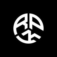 rpk brief logo ontwerp op zwarte achtergrond. rpk creatieve initialen brief logo concept. rpk-briefontwerp. vector