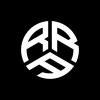 rra brief logo ontwerp op zwarte achtergrond. rra creatieve initialen brief logo concept. rra brief ontwerp. vector