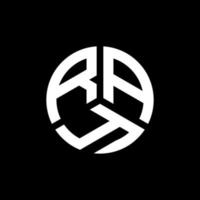ray brief logo ontwerp op zwarte achtergrond. ray creatieve initialen brief logo concept. straal brief ontwerp. vector
