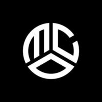 mco brief logo ontwerp op zwarte achtergrond. mco creatieve initialen brief logo concept. mco brief ontwerp. vector