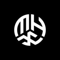 mhx brief logo ontwerp op zwarte achtergrond. mhx creatieve initialen brief logo concept. mhx brief ontwerp. vector