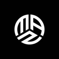 maz brief logo ontwerp op zwarte achtergrond. maz creatieve initialen brief logo concept. maz brief ontwerp. vector