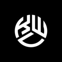 printkwu brief logo ontwerp op zwarte achtergrond. kwu creatieve initialen brief logo concept. kwu-briefontwerp. vector