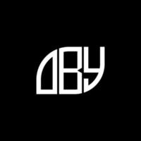 oby brief logo ontwerp op zwarte achtergrond. oby creatieve initialen brief logo concept. oby brief ontwerp. vector