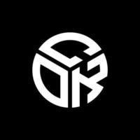 cok brief logo ontwerp op zwarte achtergrond. cok creatieve initialen brief logo concept. cok brief ontwerp. vector