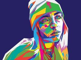 billie eillish portret illustreren in wpap-kunststijl vector