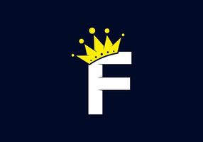 eerste f letter met kroon vector