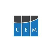 uem brief logo ontwerp op witte achtergrond. uem creatieve initialen brief logo concept. uem brief ontwerp. vector