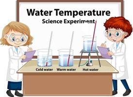 wetenschapper kinderen uitleggen watertemperatuur experiment vector