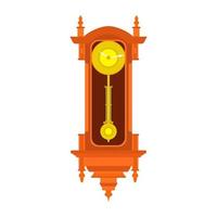 klok muur slinger oude antieke tijd vectorillustratie. vintage retro uur geïsoleerd ontwerp horloge minuut. alarm decoratie vector