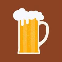 bierglas mok drank bar pub. vector drinken alcohol brouwerij achtergrond. vintage geel bier grafisch symbool. voedsel pictogram illustratie gouden beker. oktoberfest posterfestival