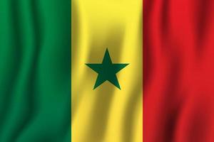 Senegal realistische wapperende vlag vectorillustratie. nationale land achtergrond symbool. Onafhankelijkheidsdag vector