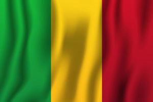 Mali realistische wapperende vlag vectorillustratie. nationale land achtergrond symbool. Onafhankelijkheidsdag vector