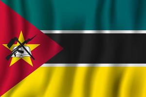 Mozambique realistische wapperende vlag vectorillustratie. nationale land achtergrond symbool. Onafhankelijkheidsdag vector