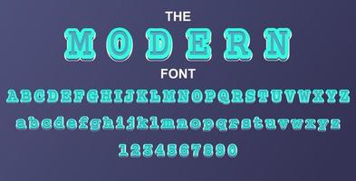 modern lettertype en alfabet met cijfers. vector typografie brief ontwerp.