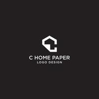 c huis papier logo ontwerp vector