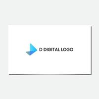 d volgend papieren digitaal logo of papieren logo met afspeelknop vector