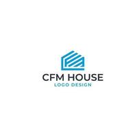 cfm huis logo ontwerp vector