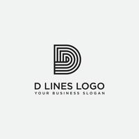 d veel lijnen logo-ontwerp vector