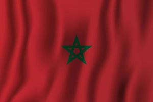 Marokko realistische wapperende vlag vectorillustratie. nationale land achtergrond symbool. Onafhankelijkheidsdag vector