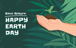 plant een zaadje voor deelname aan Earth Day vector