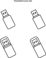 flashdisk-pictogram geïsoleerd op een witte achtergrond. pictogram dunne lijn overzicht lineair symbool voor logo, web, app, ui. pictogram eenvoudig teken. vector