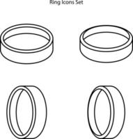 ring pictogrammen instellen geïsoleerd op een witte achtergrond. pictogram dunne lijn overzicht lineair symbool voor logo, web, app, ui. pictogram eenvoudig teken. vector