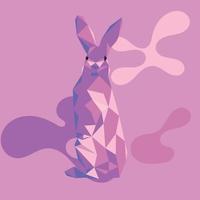 fawn konijn opstaan low poly vector kunst