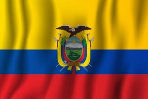 Ecuador realistische wapperende vlag vectorillustratie. nationale land achtergrond symbool. Onafhankelijkheidsdag vector