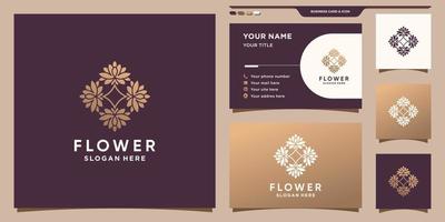 bloem logo sjabloon met creatief concept en visitekaartje vector