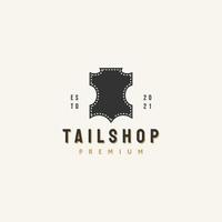 Tailshop pictogram teken symbool hipster vintage logo ontwerp vector