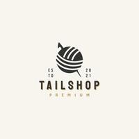 Tailshop pictogram teken symbool hipster vintage logo ontwerp vector