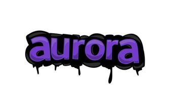 aurora schrijven vector ontwerp op witte achtergrond