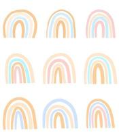 regenboog boho-set. abstracte kinderen illustratie, boho kind ontwerp, regenboog clipart. vector