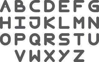 set van afgeronde alfabetten lettertype ontwerp gratis vector