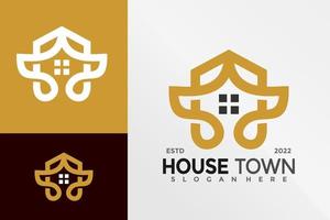 huis stad logo ontwerp vector illustratie sjabloon