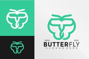 natuur vlinder logo ontwerp vector illustratie sjabloon